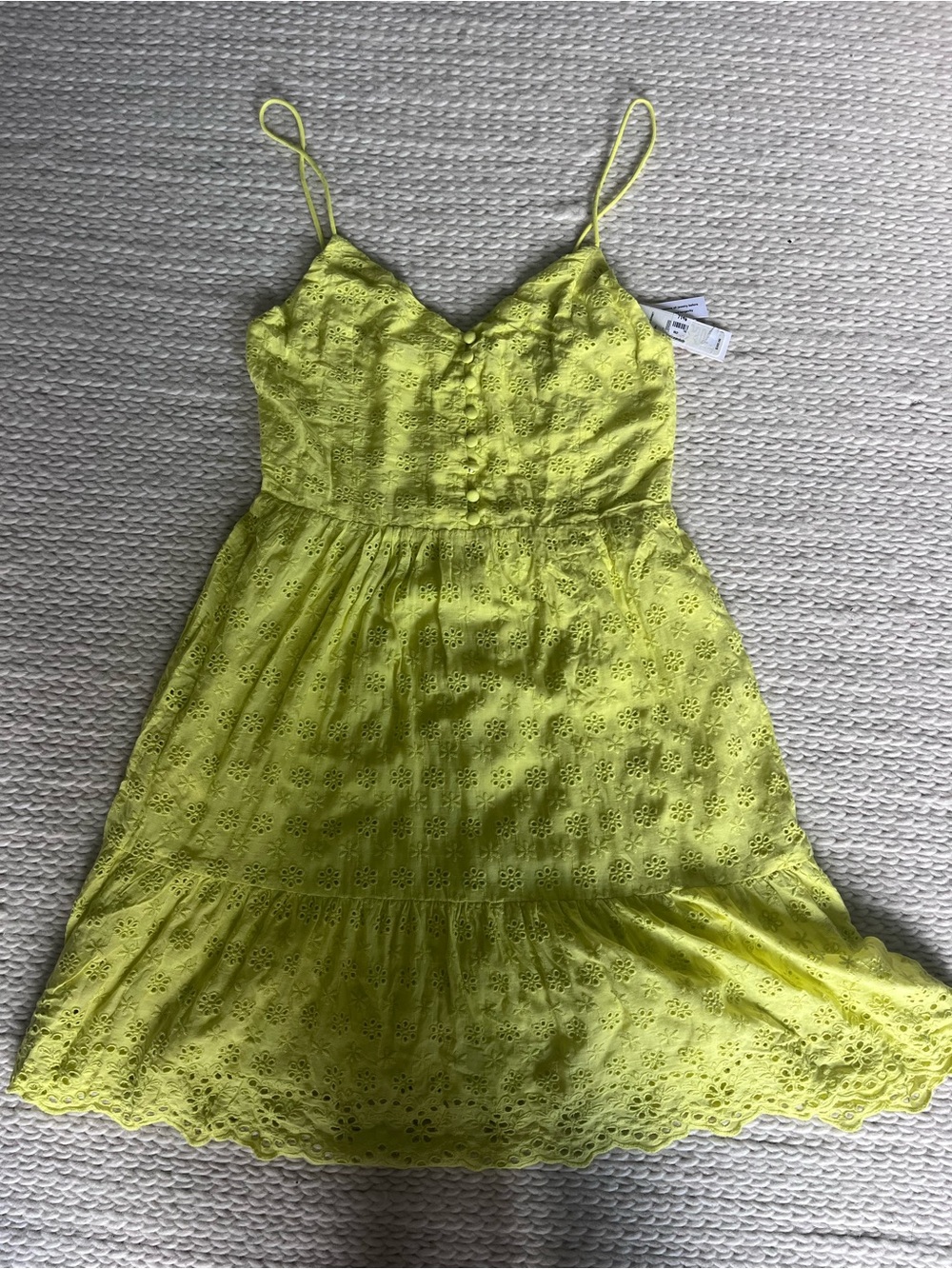 NWT Alice + Olivia Lime Eyelet Mini Dress